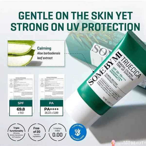 SOME BY MI, Truecica Mineral Calming, Tone-Up Sunscreen, SPF 50+ PA++++, 1.69 fl oz (50 ml) - Image 3